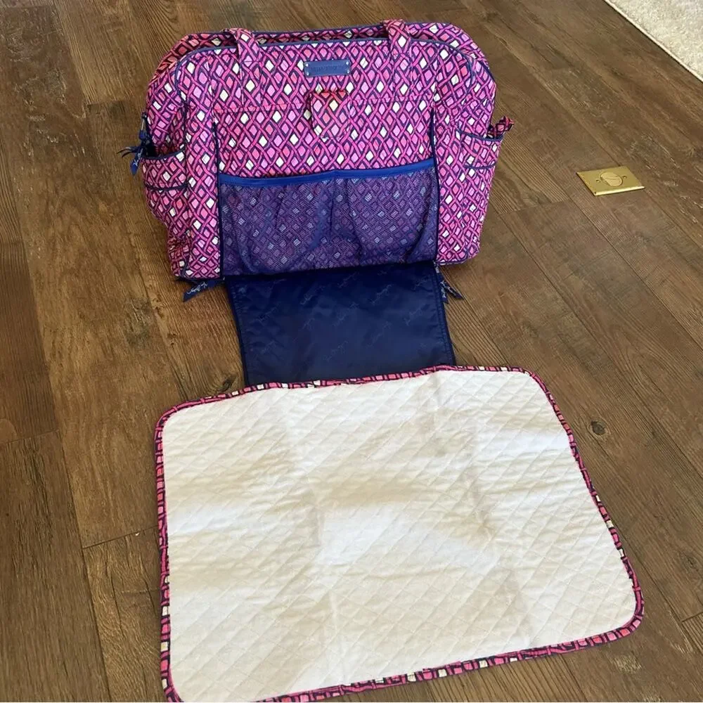 Vera Bradley Stroll Around Baby Bag Katalina Pink Diamonds Pattern